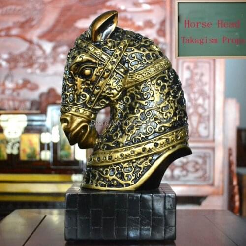 Rotate the decorative horse to open the door/ lock, horse head prop, mysterious horse, real life room escape Takagism game