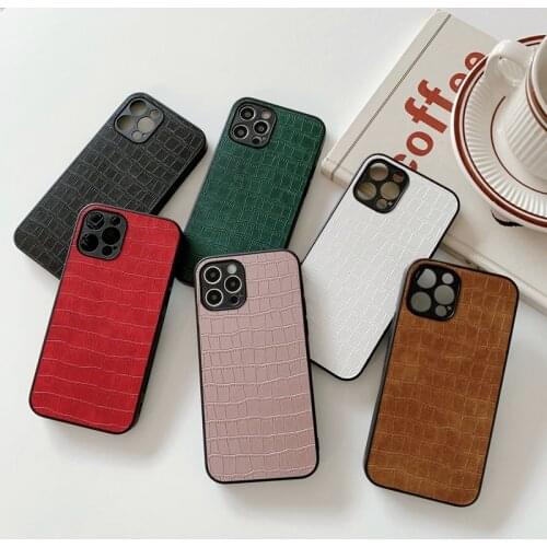 Luxury Crocodile Grain Phone Case For iPhone 11 12 Pro Max XS X XR 7 8 plus mini SE 2020 Shockproof Protective Cases Cove