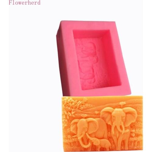 A Family of 3 Elephants DIY Handmade Soap Silicone Mold Fondant Cake Mold Chocolate Mold Food Grade Baking Tools Soap Form