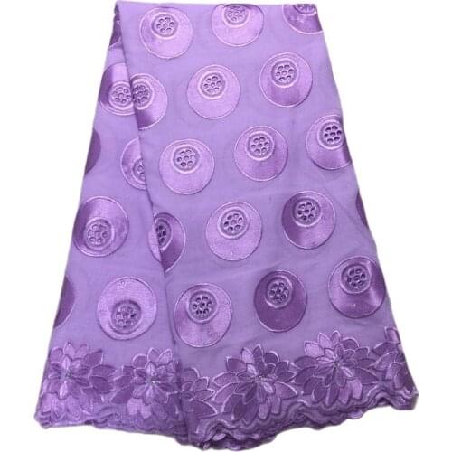 5 Yards Swiss Lace Fabric Latest Embroidery African 100% Cotton Fabrics Swiss Voile Lace Popular Dubai Style