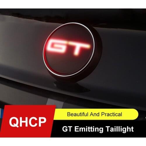 QHCP Car LED Trunk Badge Emblem Lights Brake Red Lamp Flashing For Ford Mustang 2015 2016 2017 2018 2019 2020 Exterior Accessory