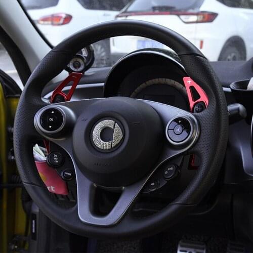 2Pcs Car Steering Wheel Shift Extender Decoration Sticker For Mercedes Smart 453 451 Fortwo Forfour Car Accessories Interior