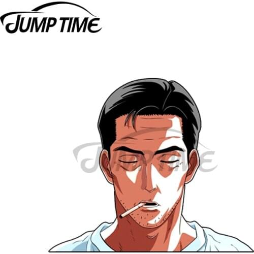 Jump Time 13 x 11.8cm For Initial D bunta Peeker Car Stickers Windows Trunk Refrigerator Decal Air Conditioner Decoration