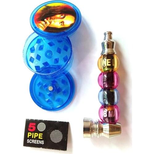 High Quality Metal Pipe Jamaica Tobacco Smoking Pipes Beads Now Gift +Mill Smoke Detectors Tobacco Crusher