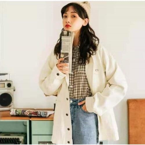 2021Womens Fashion Loose Shirts JacketS Coat Vintage Long Sleeve Pockets Button-up Female Outerwear Chic Tops Trench Coat