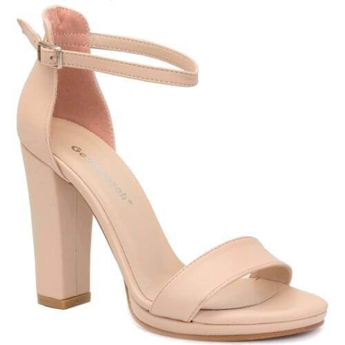 Gedikpasalı Ays 6300 Beige Ten 2021 Summer Season Women Sandals Party Single Band Platform High Heels Elegant Wedding Evening Dresses