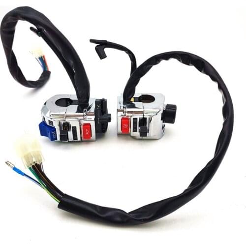 1 Pair Aluminum Motorcycle 7/8 Inch 22mm Universal Handlebar Control Horn Turn Signal Light Start Switch For Honda