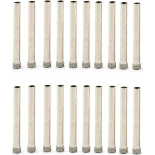 20Pcs 5 mm 3/16"inch Diamond Hole Saw Core Drill Bit Coated Masonry Drilling Cutter for Glass Stone Marble Ceramic Tile Granite