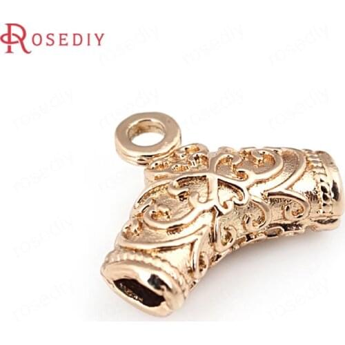 6PCS 17.5x15mm 24K Champagne Gold Color Plated Brass Charms Pendants Necklace Connector High Quality Diy Jewelry Accessories