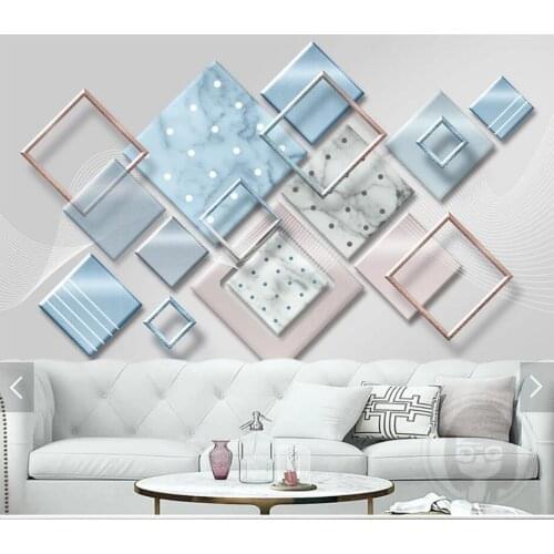 Abstract Geometric Triangle Wallpaper 3D Wall Mural Waterproof Canvas Murals Wall Painting Pastoral Silk Cloth Wallpaper 3D