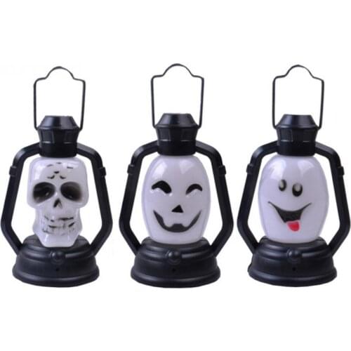 ANGRLY Halloween Decoration Party Accessories Portable Lantern Night light Skull Witch Ghost Horrible Hanging LED Light lamp