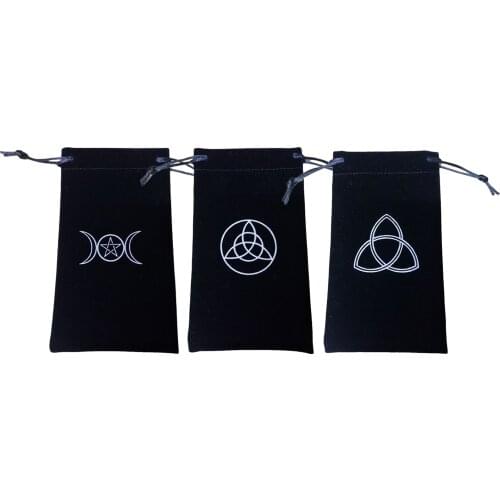 Velvet Pentagram Tarot Oracle Card Storage Bag Runes Constellation Witch Divination Accessories Jewelry Dice Drawstring Package