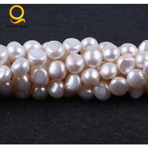 AAA 10-11mm White Color Baroque Shape Cultured FreeForm Freshwater Pearl Loose Beads Strand for making necklace ,bracelets
