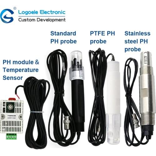 LOGOELE PH and Temperature Controller Acquisition Detection Sensor Module RS485/4-20mA/0-10V/0-5V PH Temperature Transmitter