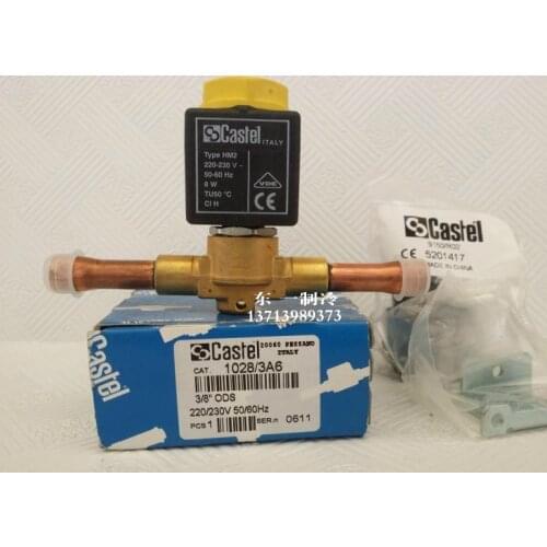 Italy Castello CASTEL refrigerator solenoid valve 1028/3A6 3/8 interface 220V cold storage solenoid valve