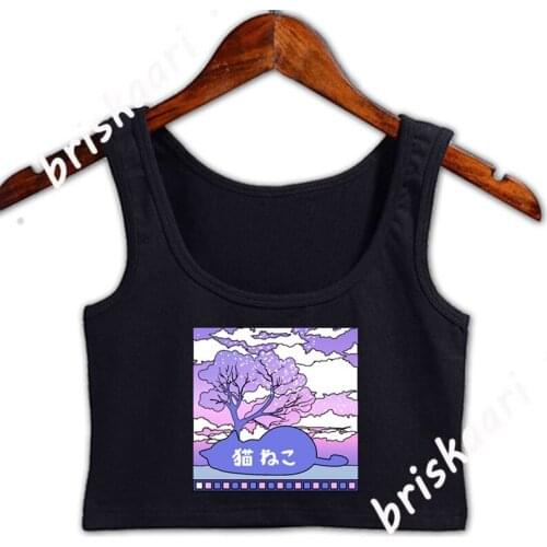 Aesthetic Japanese Soft Girl Soft Grunge E Girl Crop Top Women Cute Summer Graphic Tops Sexy Size S-2xl Pattern For Girls Vest
