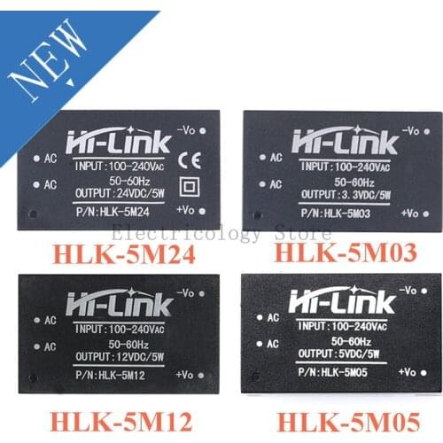 HLK-5M03 HLK-5M05 HLK-5M12 HLK-5M24 AC-DC 220V to 5V 3.3V 12V 24V 5W 5V700mA Power Supply Module AC DC Step Down Buck Module