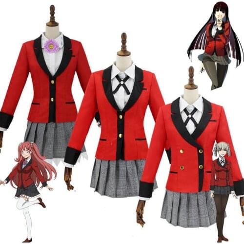 Jabami Yumeko Cosplay Costume Compulsive Gambler School Uniform for Girls Yumemite Yumemi Momobami Kirari Costume