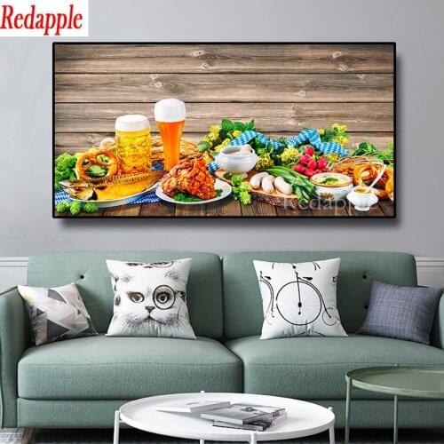 Red Wine Food Cafe Dinning Restaurant decor Diamond Embroidery DIY Diamond Painting mosaic full square Rhinestone Cross Stitch