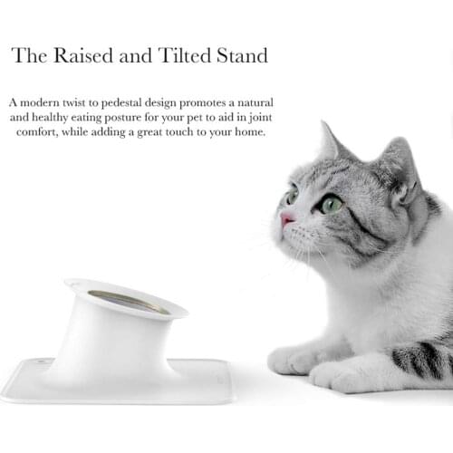 PETKIT Silicone Pet Cat Canned Food Bowl 15° Stand petslow eating bowls with plate tablecloth mat for cats