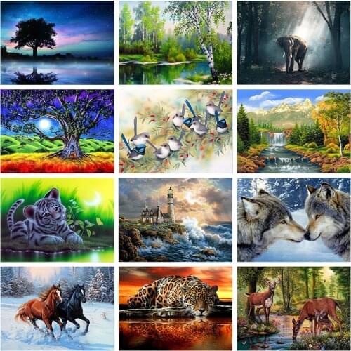 5D DIY Diamond Painting Scenery Series Full Square Diamond Embroidery Animal Cross Stitch Rhinestones Pictures Mosaic Decoratio