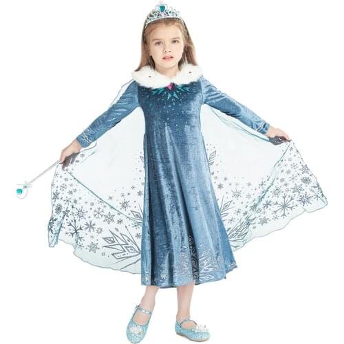 2020 New Elsa Dresses Girls Cosplay Costumes Snow Queen 2 Princess Anna Elza Party Vestidos Fantasia Kids Clothing Set