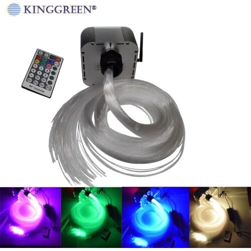 Twinkle 32W RGB color LED fiber optic light engine + 28 key RF controller + 500PCS 0.75mm 2m end glow PMMA fiber optic cable