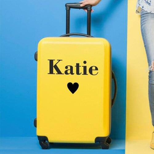 Personalized Suitcase Custom logo Name Vinyl Stickers Modern Wall Sticker Suitcase Decor Luggage Cases Wall Art Decal symbol