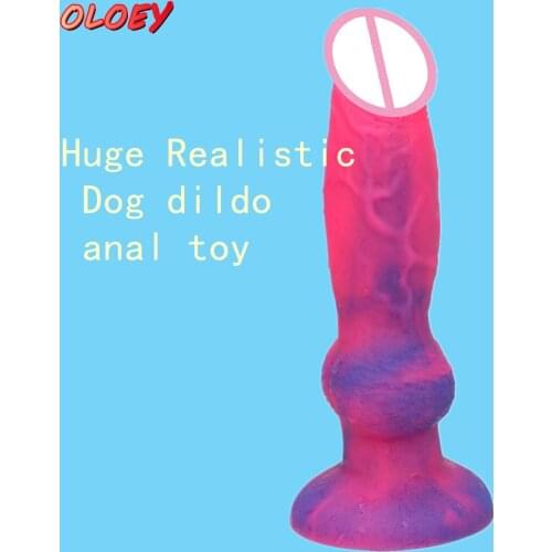 Realistic Dog Dildo Simulation Penis Animal Dildo with Suction Cup Woman Lesbian Cheap Sex Toy for Huge Anal Sex Toy Sex Shop