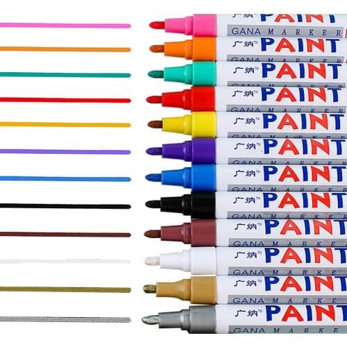 Paint Pen Colorful Marker Waterproof lasting White Markers tire tread rubber fabric Paint metal face toyo DIY Paint Marker Pen