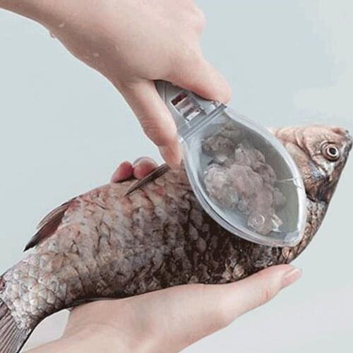 Fish Skin Brush Fast Remove Fish Scale Scraper Planer Tool Fish Scaler Fishing Knife Cleaning Tools Kitchen Cooking Accessorie