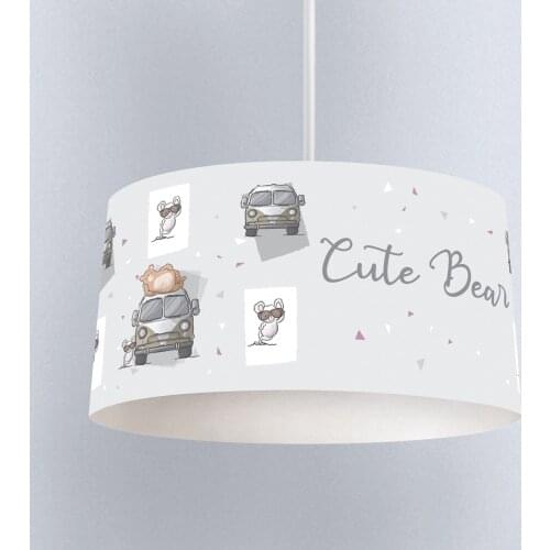 Lamp For Kids Bedrooms Light Chandelier for Living Room Childrens Room Gray Cute Bear Car Model 209