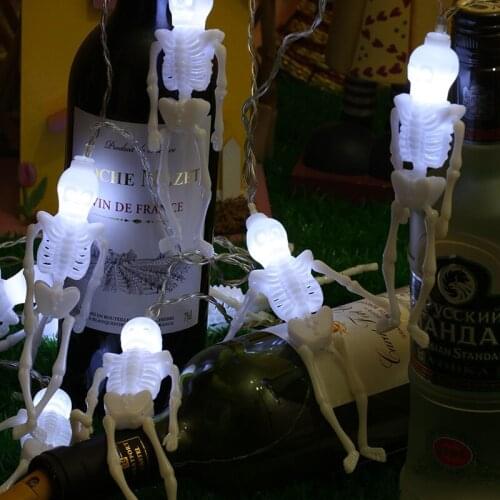 Halloween Outdoor decoration 10 LED Coloured lamp string Skeleton frame LED Battery lamp string Skull