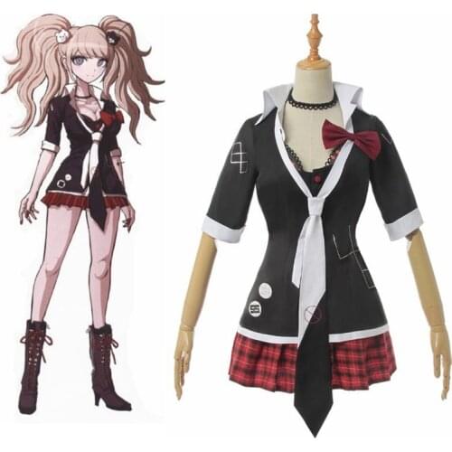 Unisex Anime Cos Danganronpa: Trigger Happy Havoc Enoshima Junko Cosplay Costumes Uniform Dress Set