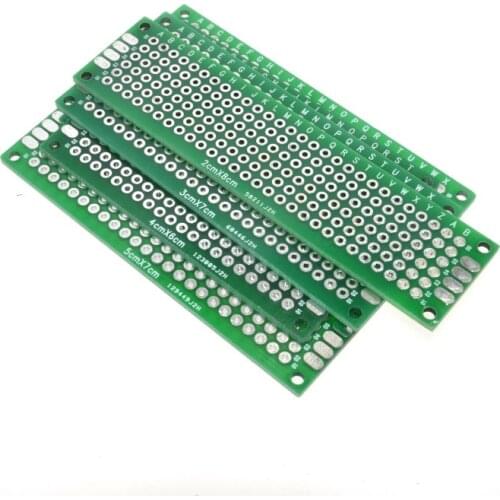 WAVGAT Dropshipping 4PCS 5x7 4x6 3x7 2x8cm double Side Copper prototype pcb Universal Board Fiberglass board for Arduino