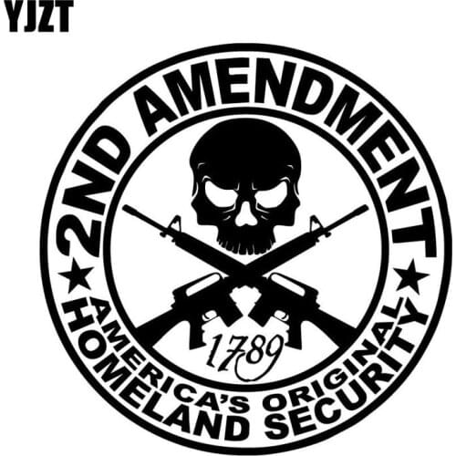 YJZT 15X15CM 2ND AMENDMENT Vinyl Car Sticker Motorcycle Car Accessories Decorative Decals S8-0073