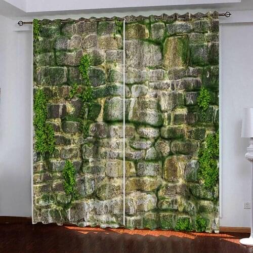 3D Curtains Custom 3D blackout Curtains Nostalgic wall Curtain kitchen Drapes Blinds Home Window Interior Decoration
