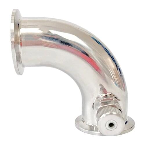 Clamp 1.5" OD50.5mm Thermowell Elbow 90 degree , welded connector for sensors diameter 4-8mm , SS304, Silicone Seal