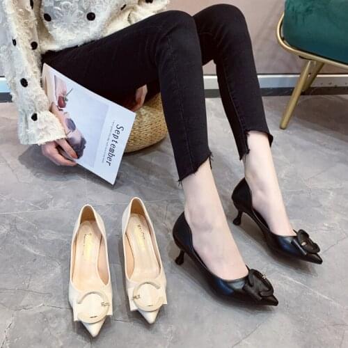 Lady Shoes Sexy Concise Elegant High Heels Woman Shoes Pointed Toe Dress Shoes Basic Pumps Women Boat zapatos mujer U14-18