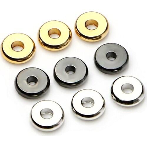 100pcs/Lot 4mm/5mm/6mm/8mm Brass Spacer Jewelry Gold Silver Black Color Copper Spacer Beads Fit DIY Jewelry Handmade Making