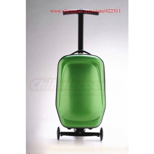 21" Scooter Luggage Suitcase Scooter 21 inch Travel Trolley with Coloful PC Box