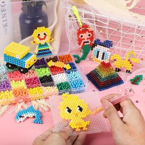 24 Colors 6000Pcs 5mm Water Spray Beads DIY 3D Puzzles Toy Hama Beads Magic Beads Educational Gift Water Perlen Learn Kids Toys