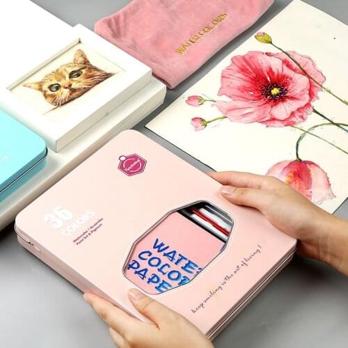 36-Colors Professional Glitter Watercolor Paint Set Watercolour Pigment Painting Supplies Metallic Solid Water Colors Palette