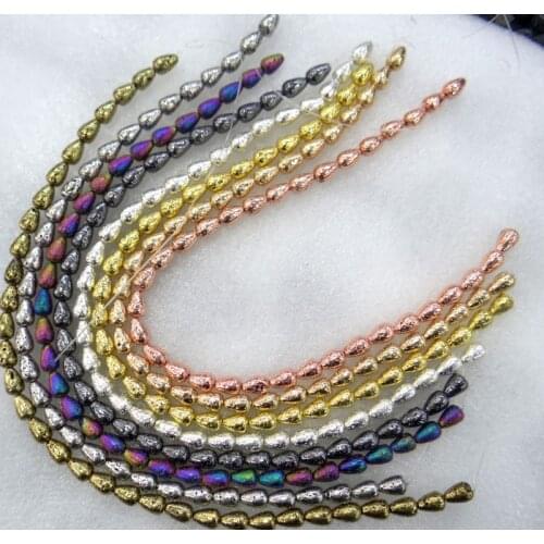 8*11mm Natural Stone electroplating Lava Water droplets Bead Volcanic Rock Loose for diy Jewelry Making Bracelet Accessories