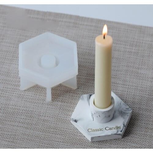 Concrete Candlestick Epoxy Resin Molds Cement Candle Holder Silicone Mold Tools