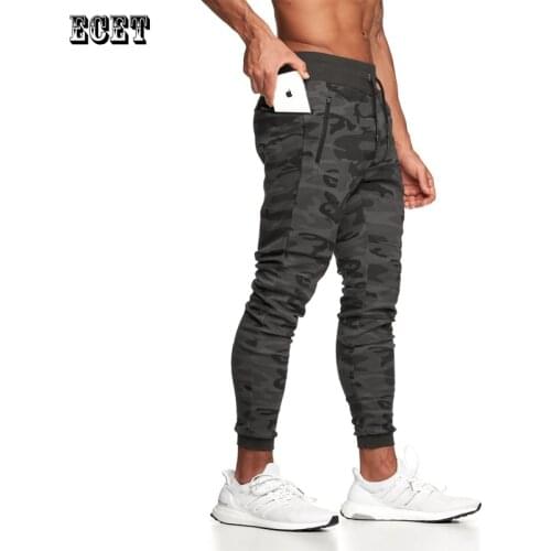 New fashion camouflage mens casual pants fitness sports pants fashion multi-pocket zipper trousers cotton mens clothing
