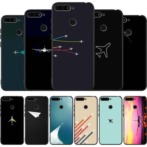 Fly Travel black Silicone Phone Case For honor 30 20 Pro 8 8X 9 10 20 Lite Mate 10 20 30 Lite Pro cover