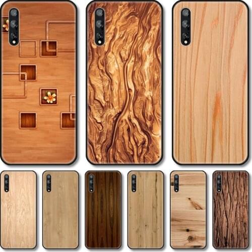 Colorful Wood grain Phone Case For Huawei Y 5 6 7 8 9 A P S Pro 2020 2019 Black Shell Cover