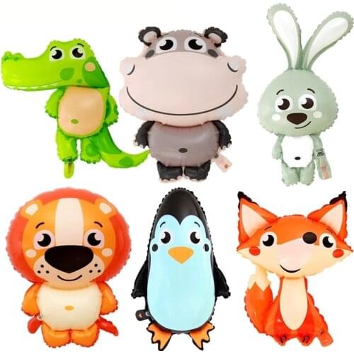 Zoo Photo Props Foil Cartoon Animal Shape Balloon Wedding Birthday Childrens Day Toy New Year Christmas Party Decoration
