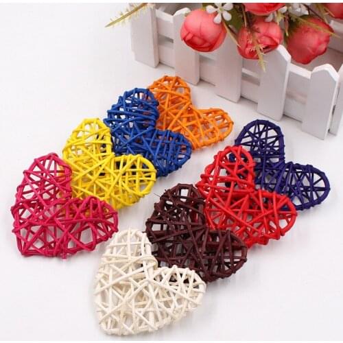 5PCS Artificial Straw Love Wedding Home Christmas Decoration Festival Party Fall Decor Rattan Ball DIY Curtain Hanging Accessory